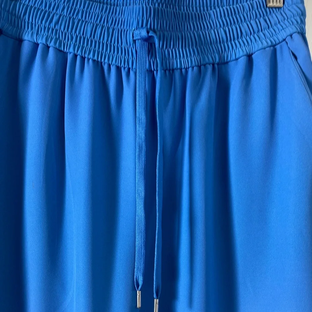 Asos Weekday Women's Blue & Orange design draw string wide legs Pants Size 36 - Picture 7 of 15